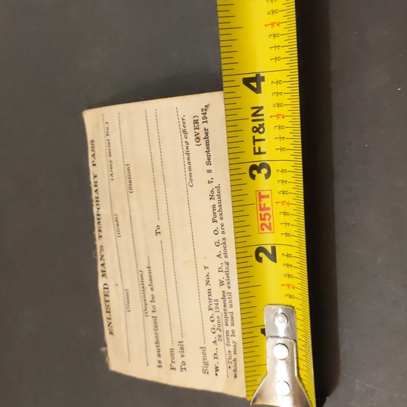 WWll Enlisted Man's Temporary Pass booklet ephemeral - Picture 4 of 4